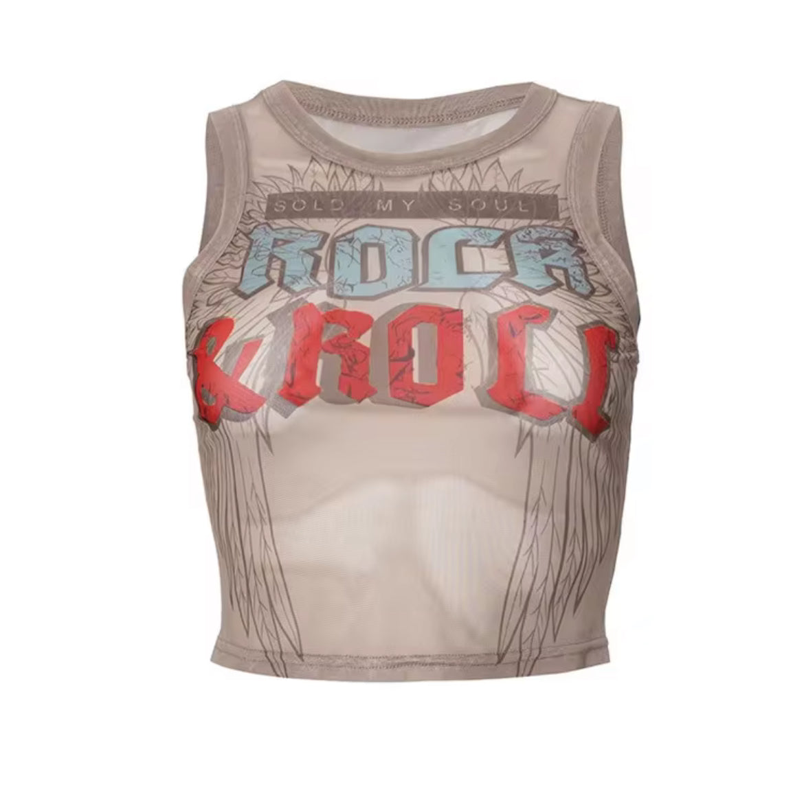 Rock & Roll Mesh Crop Top